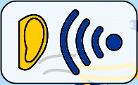 Symbol Ohr mit Schallwellen